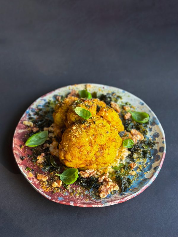 Curryflower Podany Na Risotto z Batatami